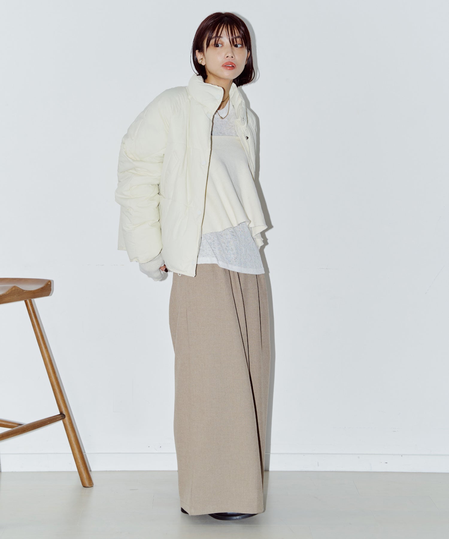 ウォームカラーワイドパンツ