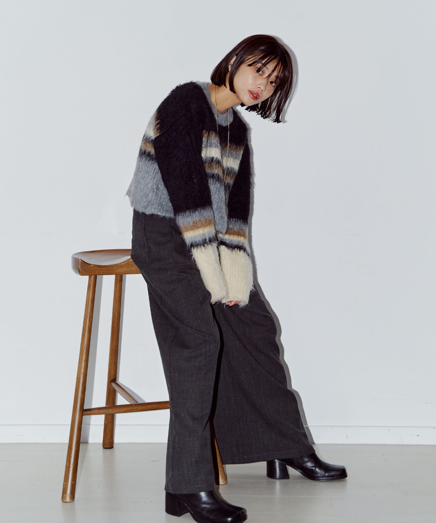 ウォームカラーワイドパンツ