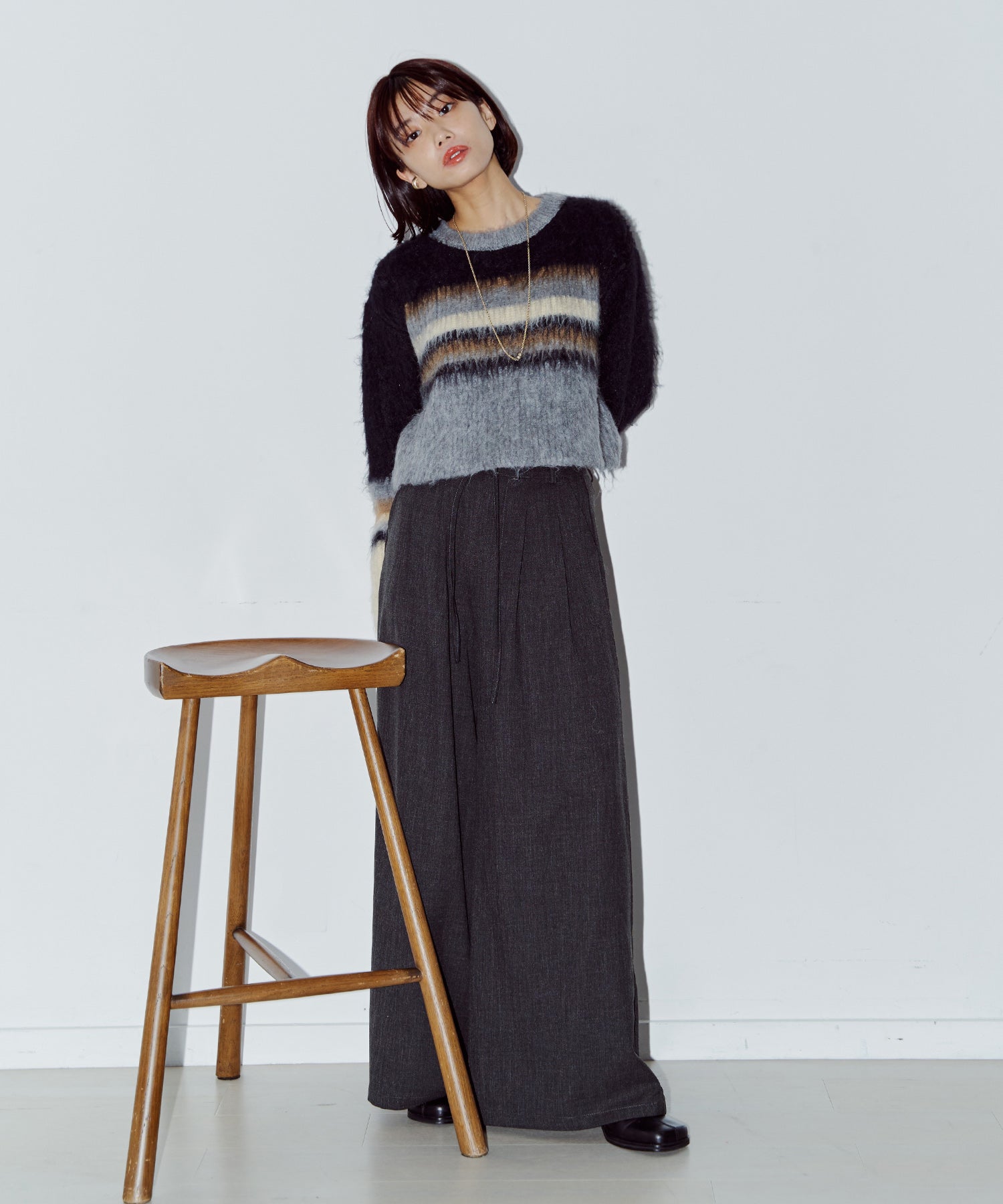 ウォームカラーワイドパンツ