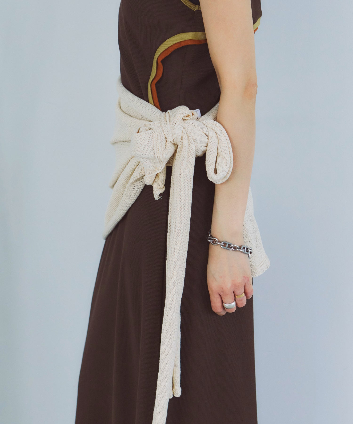 レイヤードニットラップスカート/巻きスカート