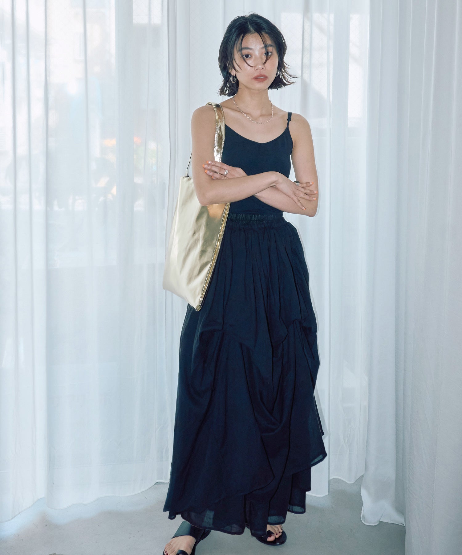 リリーボリュームロングスカート