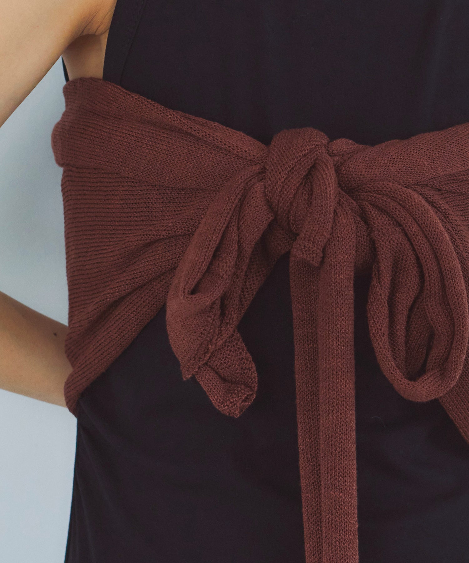 レイヤードニットラップスカート/巻きスカート