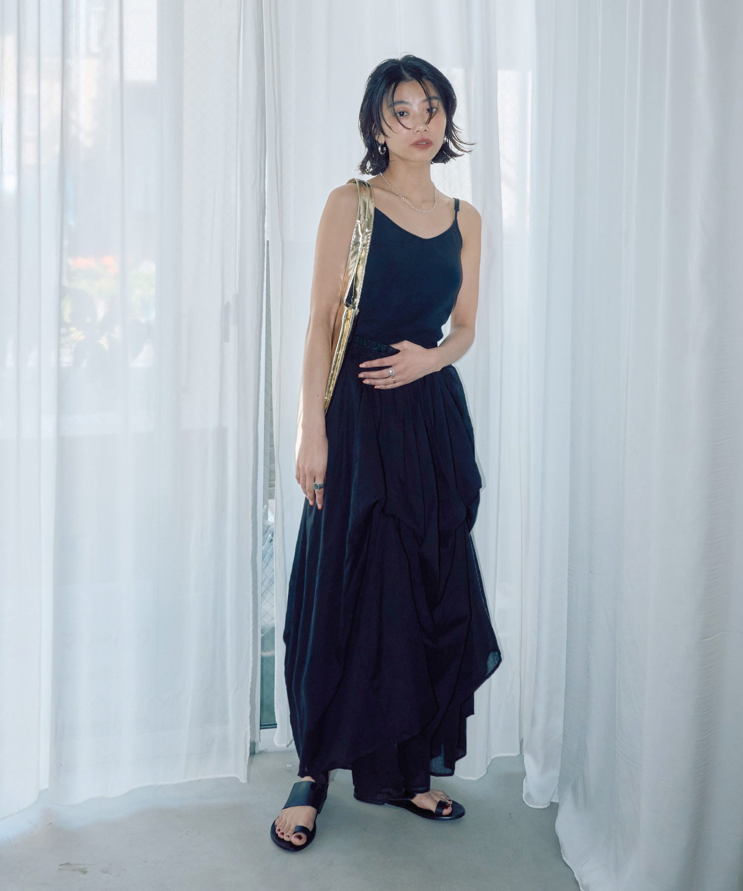 リリーボリュームロングスカート