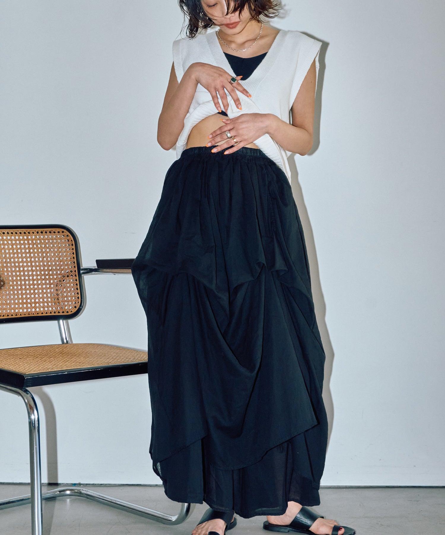 リリーボリュームロングスカート