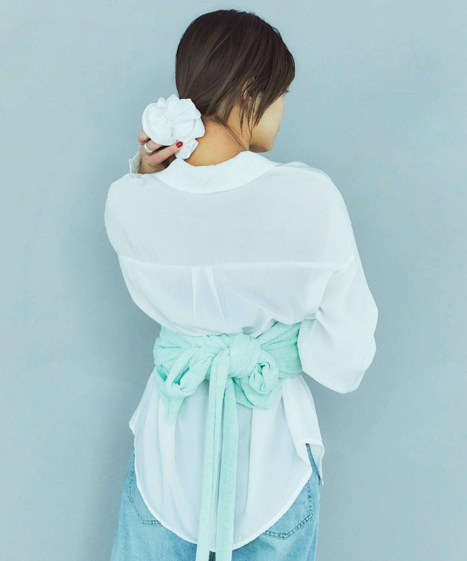 レイヤードニットラップスカート/巻きスカート