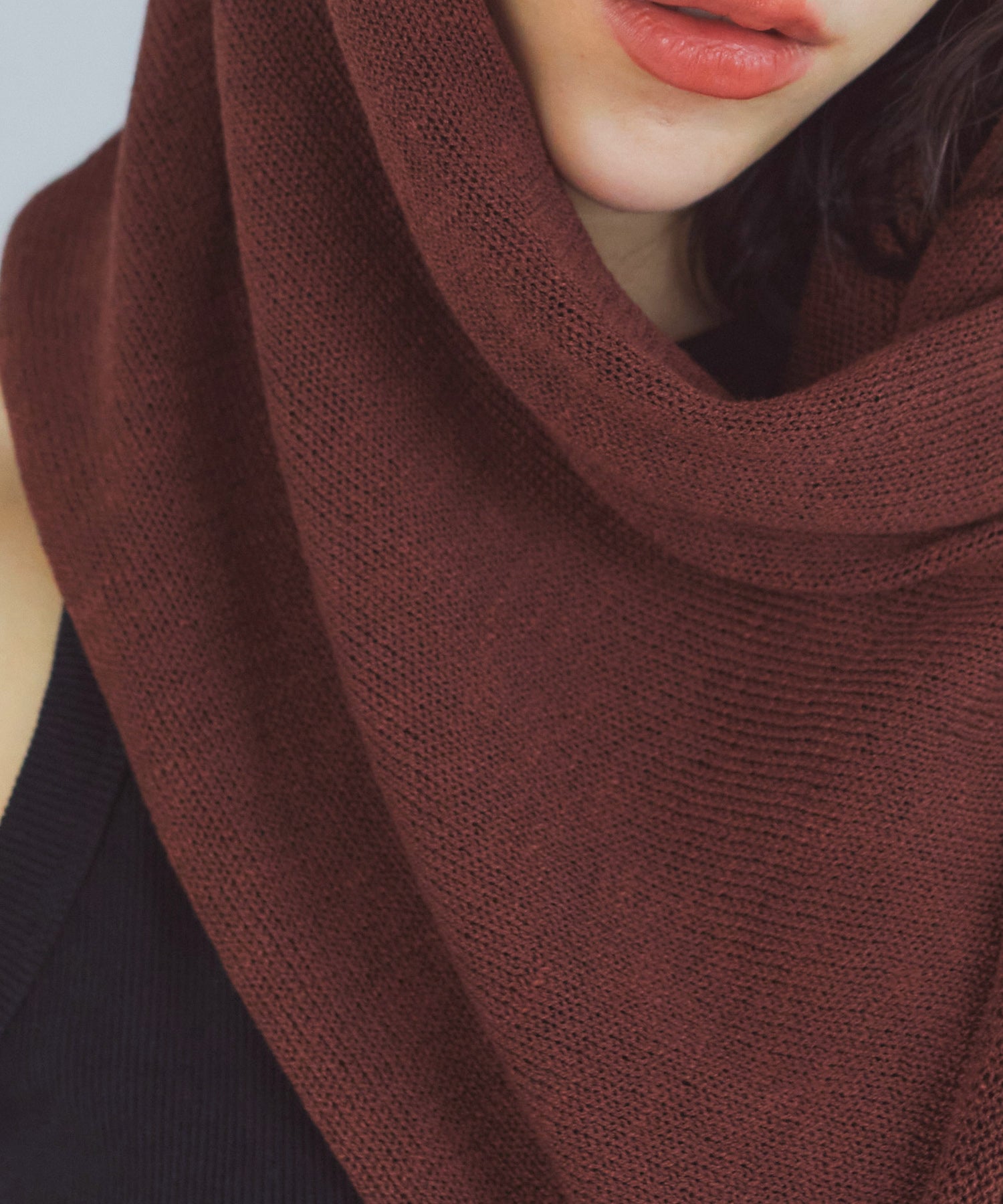 レイヤードニットラップスカート/巻きスカート