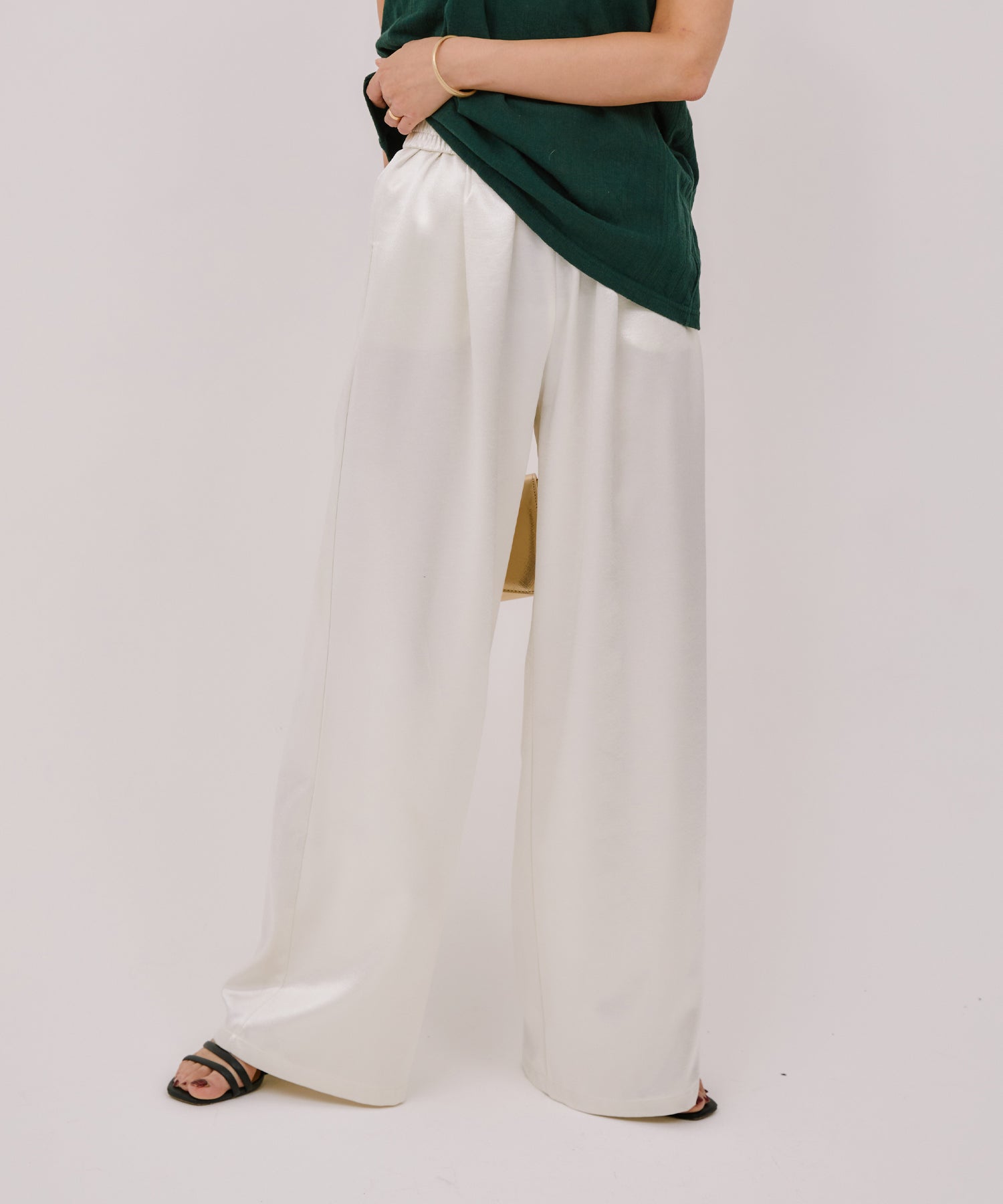 ラスターサテンストレートパンツ